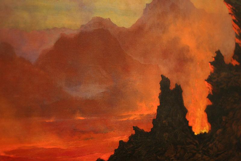 Jules Tavernier Kilauea Caldera, Sandwich Islands, Sweden oil painting art